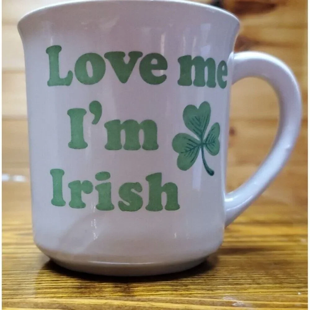 Love Me I’m Irish Coffee Cup Mug White Green St Patty's Patrick’s Day